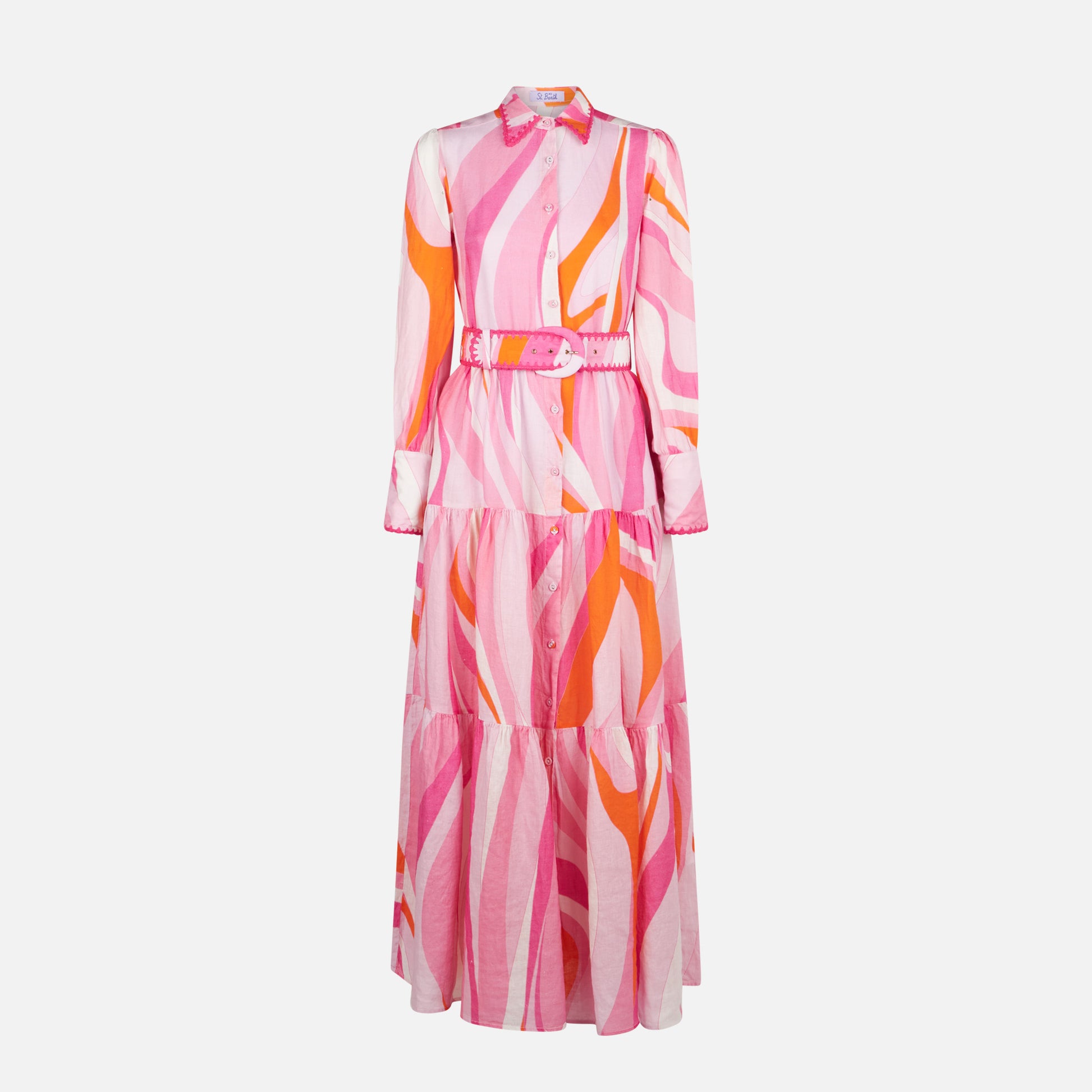 Multicolor shape wave dress Marbella with embroideries - MC2 Saint Barth