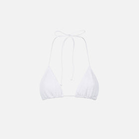 Weißes Crinkle-Triangel-Top für Damen