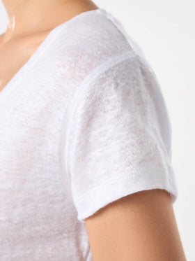 Woman white linen t-shirt - MC2 Saint Barth