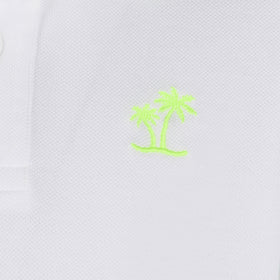 Boy white piquet polo with yellow fluo St. Barth logo - MC2 Saint Barth