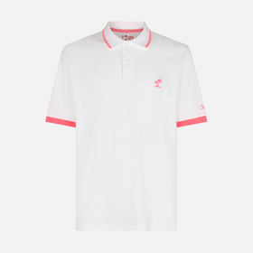 White piquet polo with palm embroidery - MC2 Saint Barth