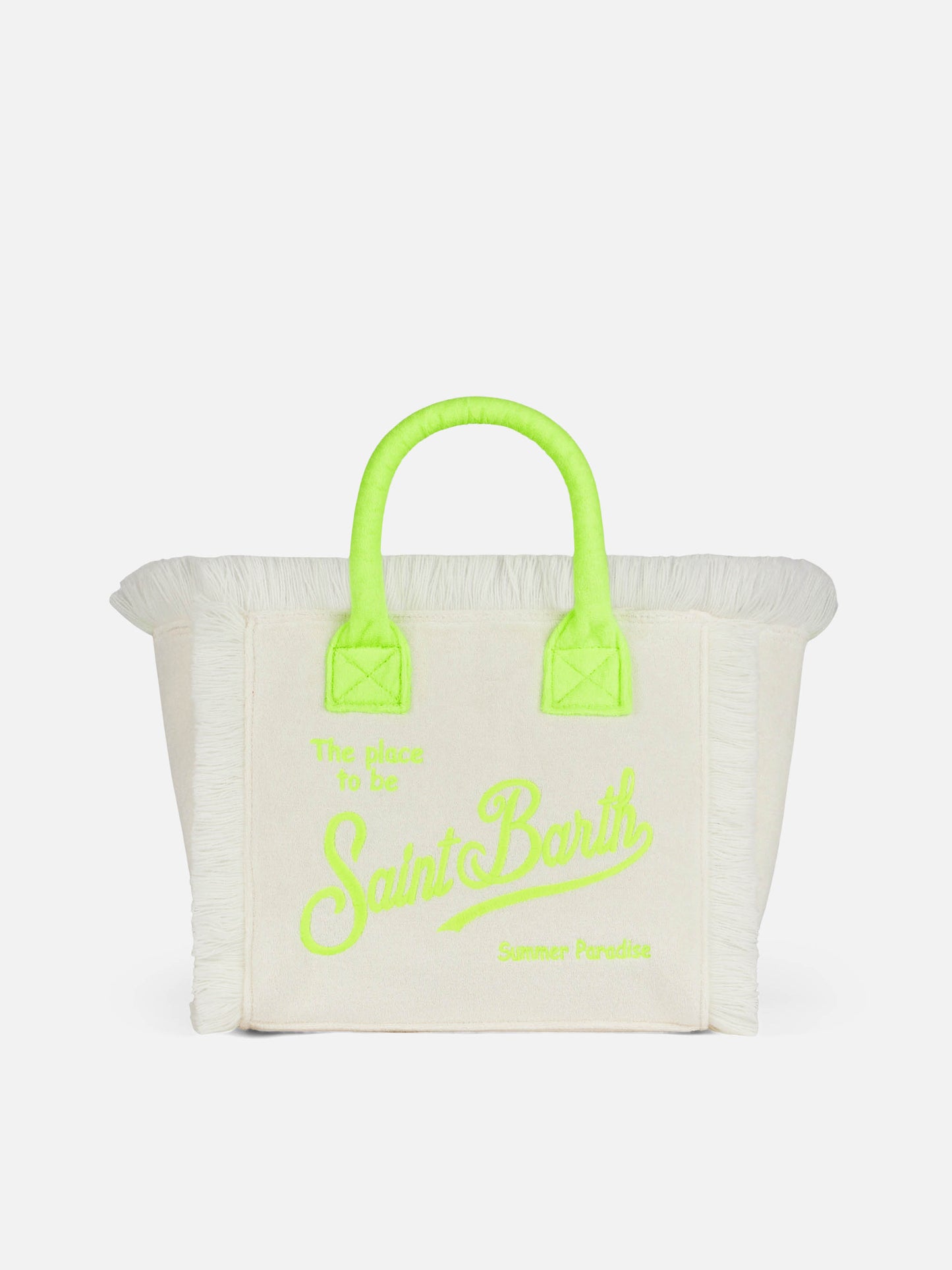 Colette white terry handbag with Saint Barth logo - MC2 Saint Barth
