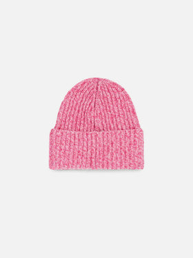 Girl pink mouliné beanie with Saint Barth embroidery - MC2 Saint Barth