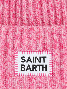 Girl pink mouliné beanie with Saint Barth embroidery - MC2 Saint Barth