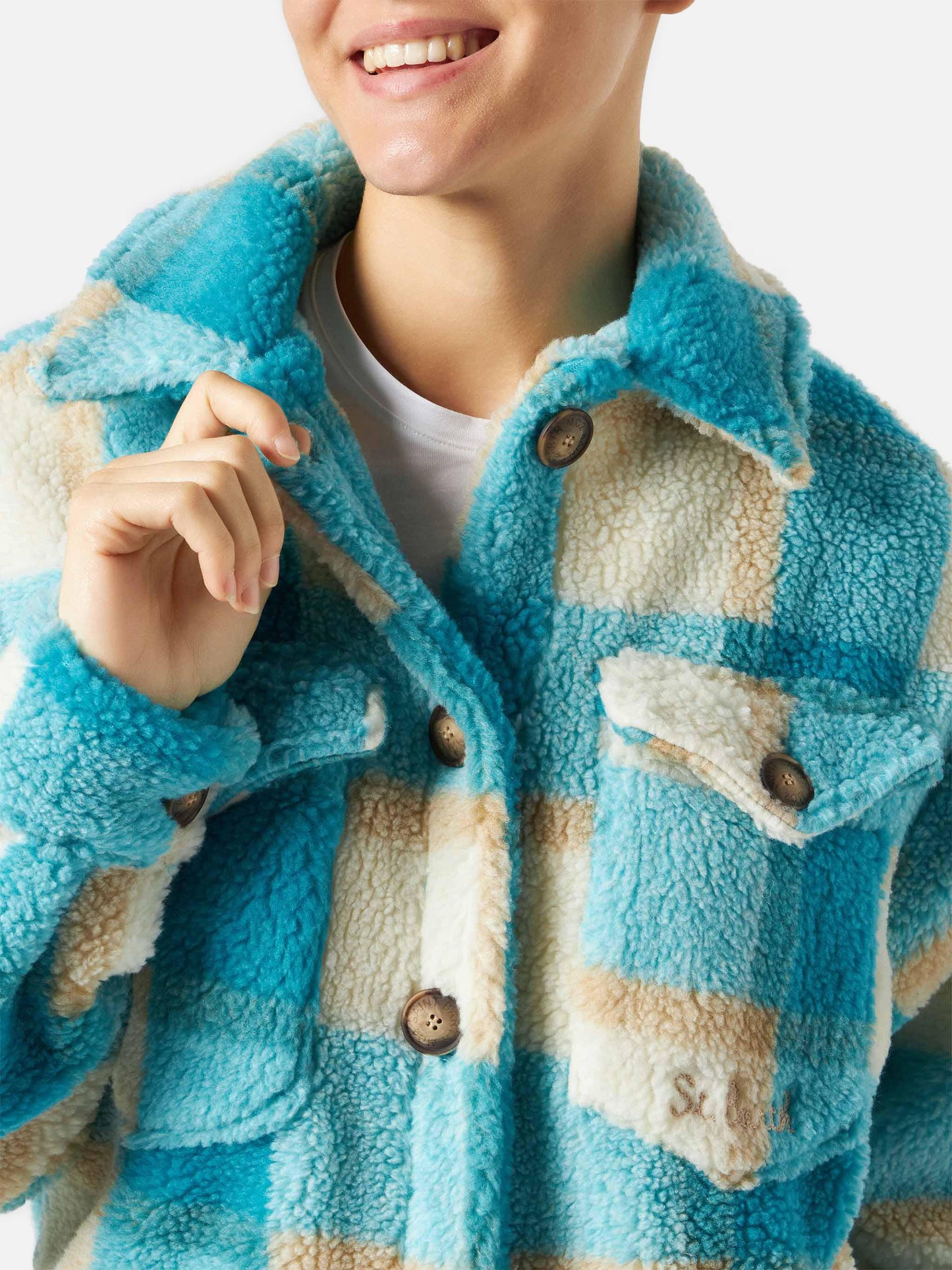 Tartan sherpa Elys overshirt
