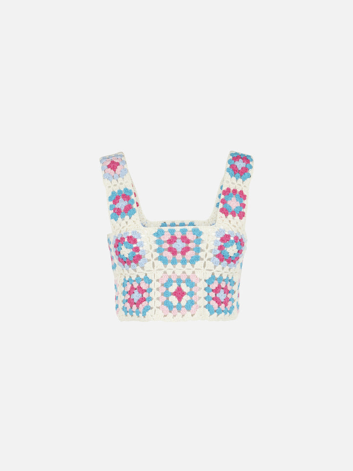 Top Halima crochet multicolore