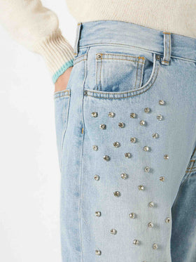 Woman jeans with rhinestones - MC2 Saint Barth