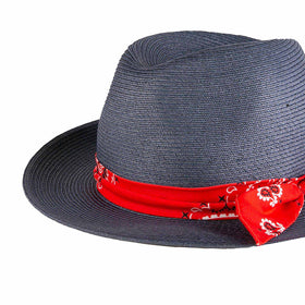 Blue jeans paper hat with bandanna print bandeau - MC2 Saint Barth