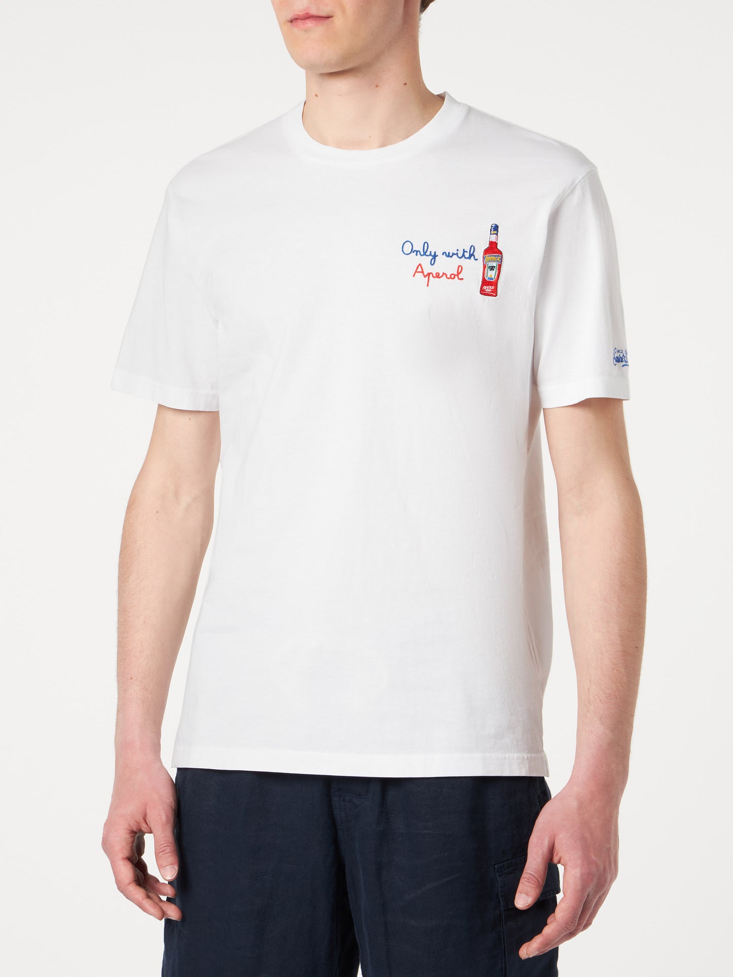 Herren-T-Shirt mit „Only with Aperol“-Frontstickerei | APEROL SPECIAL EDITION 