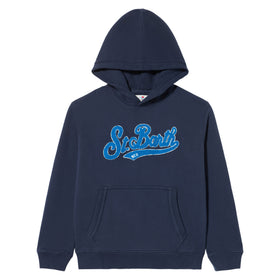 Boy navy blue hooded sweatshirt - MC2 Saint Barth