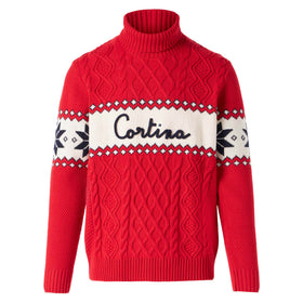 Half-turtleneck sweater with Cortina lettering - MC2 Saint Barth