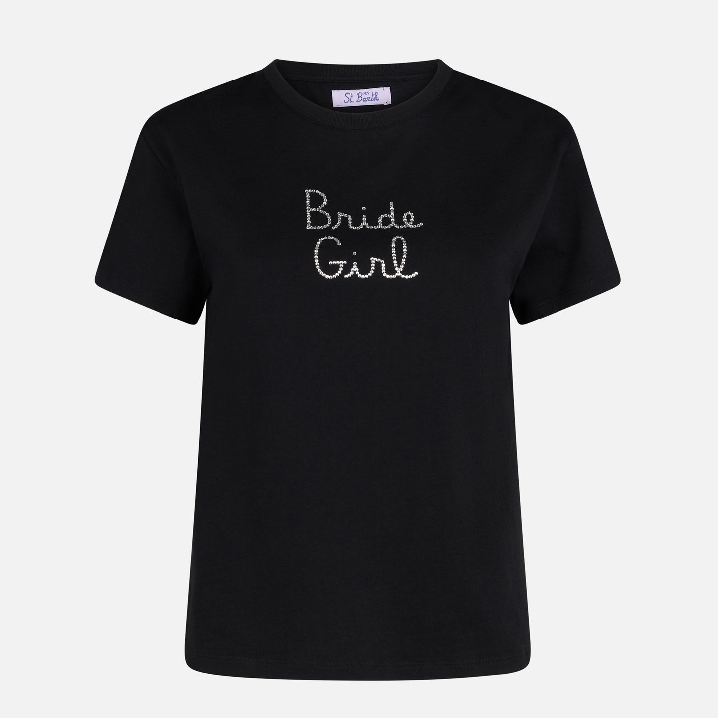 Woman cotton t-shirt with Bride Girl rhinestone embroidery - MC2 Saint Barth