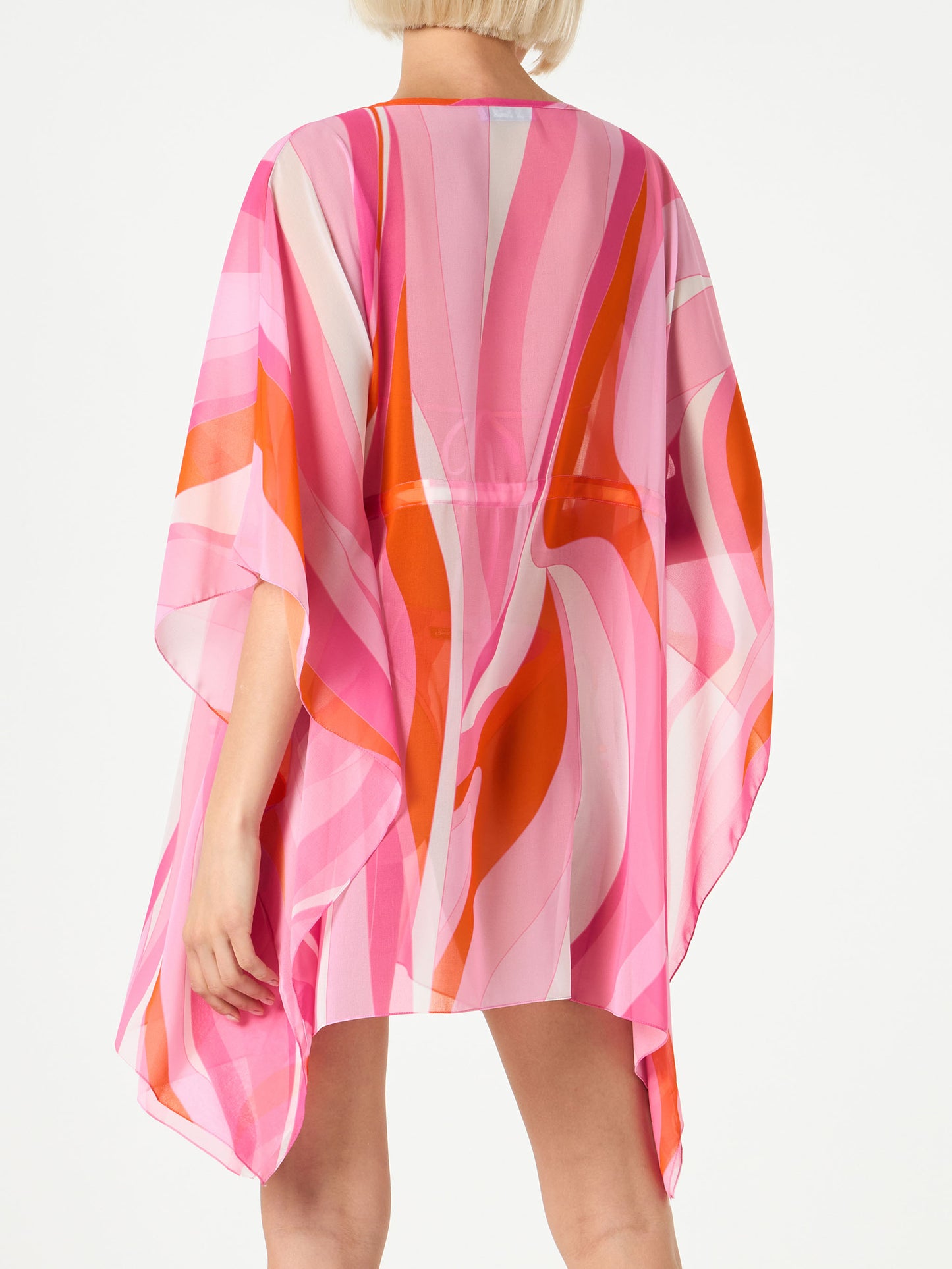 Pink and orange wave print caftan - MC2 Saint Barth