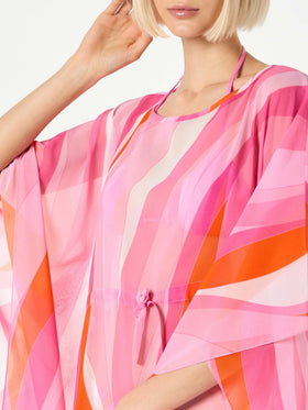 Pink and orange wave print caftan - MC2 Saint Barth