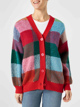 Woman brushed multicolor cardigan with rhinestones - MC2 Saint Barth