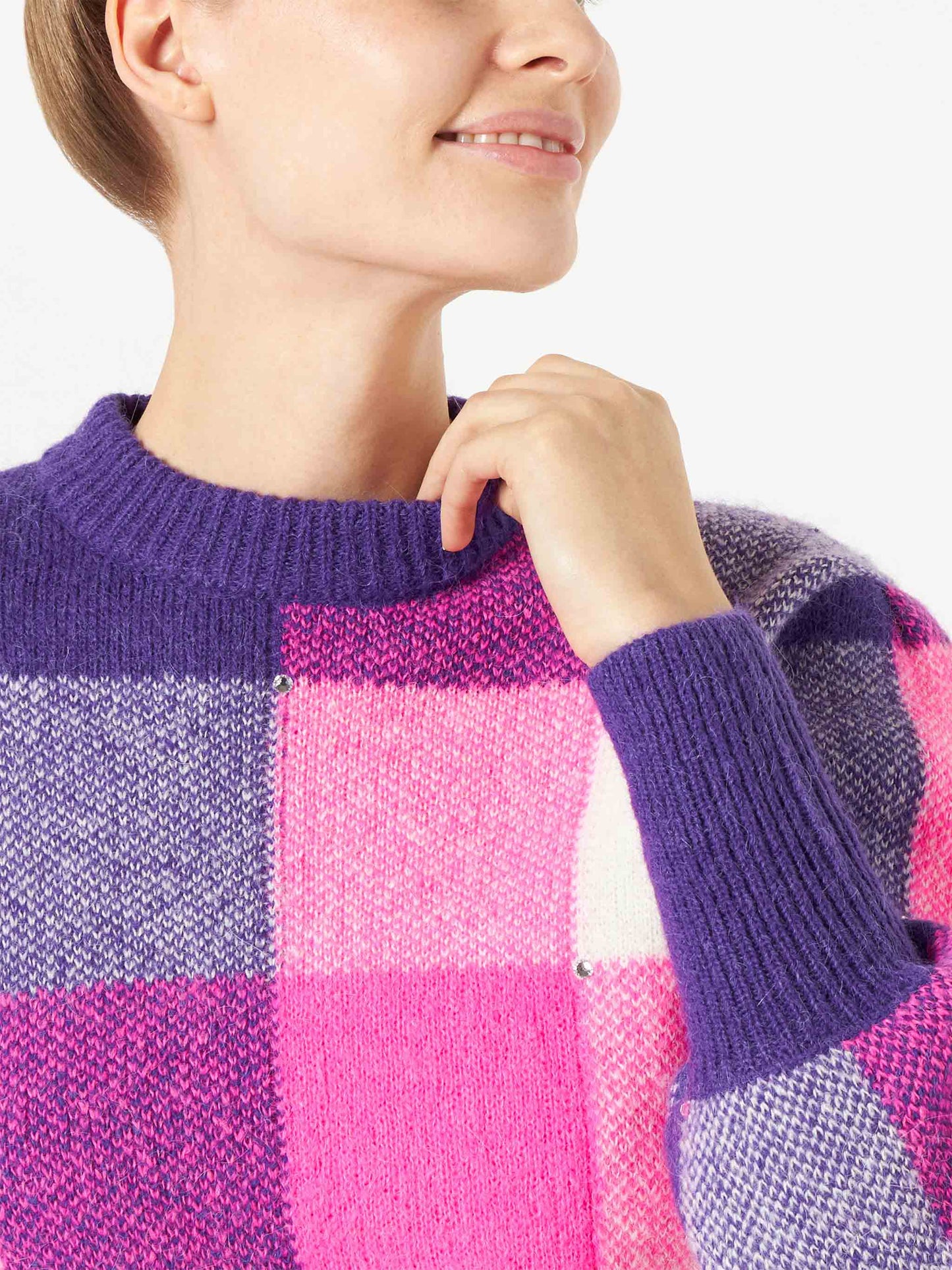 Woman brushed sweater with rhinestones - MC2 Saint Barth