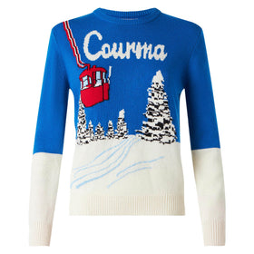 Woman sweater with Courma vintage postcard print - MC2 Saint Barth