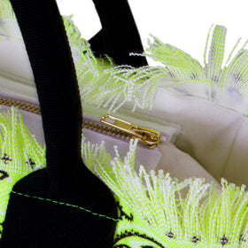 Colette cotton canvas bag with fluo yellow bandanna print - MC2 Saint Barth