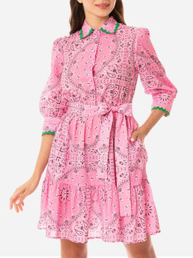 Bandanna print cotton short dress Daisi with embroideries - MC2 Saint Barth