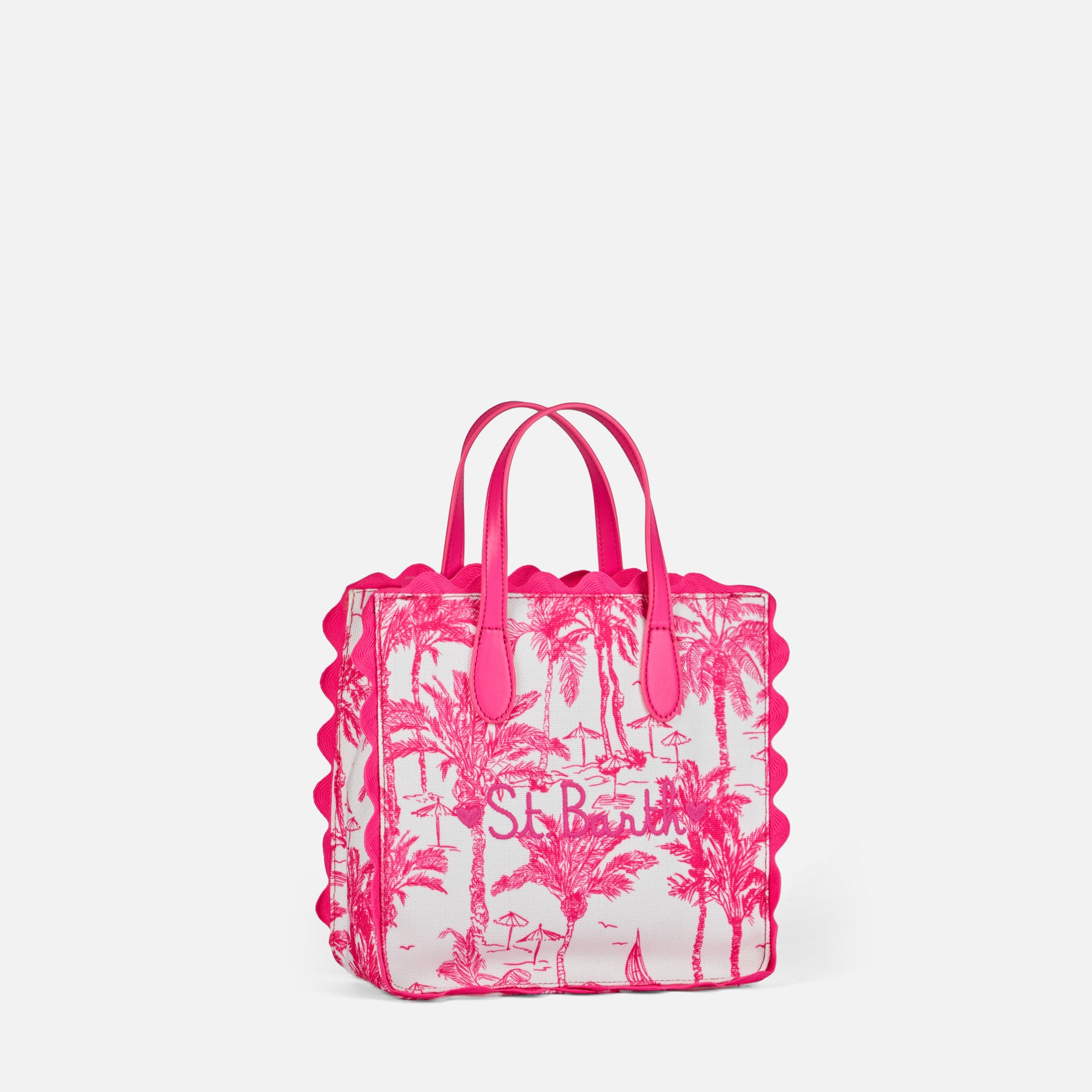Vivian cotton handbag with toile de jouy print - MC2 Saint Barth