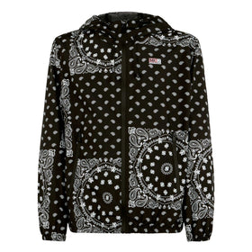Man hooded lightweight windbreaker with bandanna print - MC2 Saint Barth