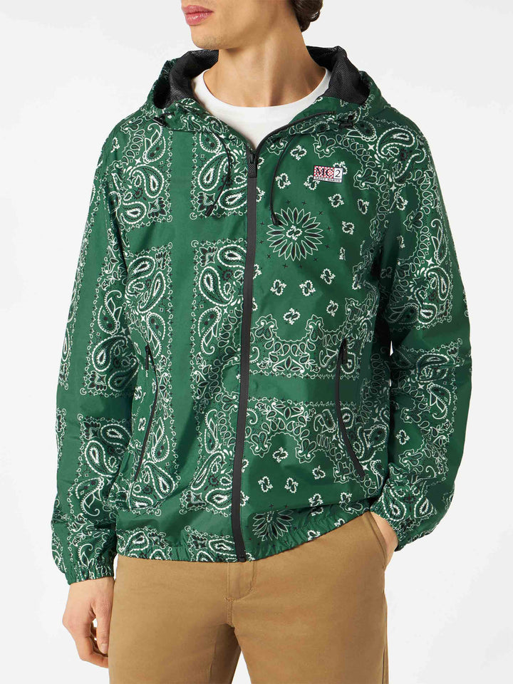 Giacca Kauris stampa bandana verde militare