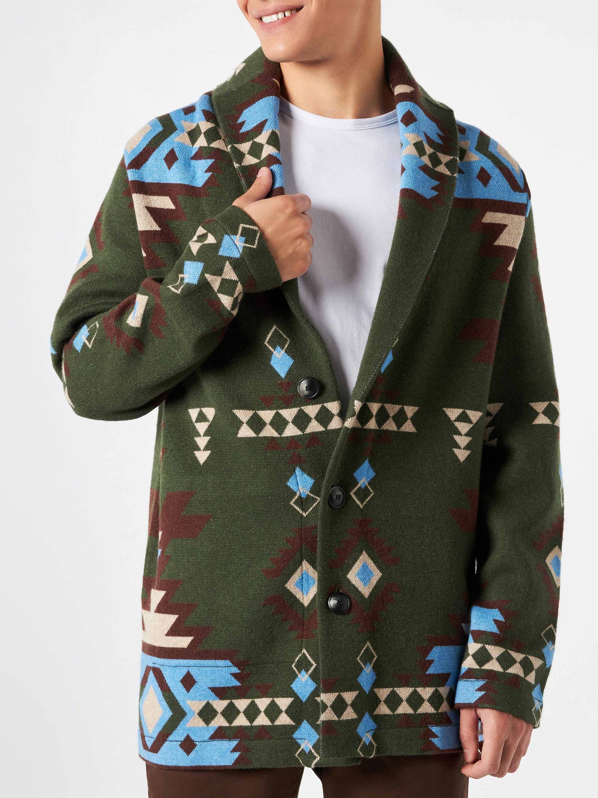Man knit jacket with embroidery - MC2 Saint Barth