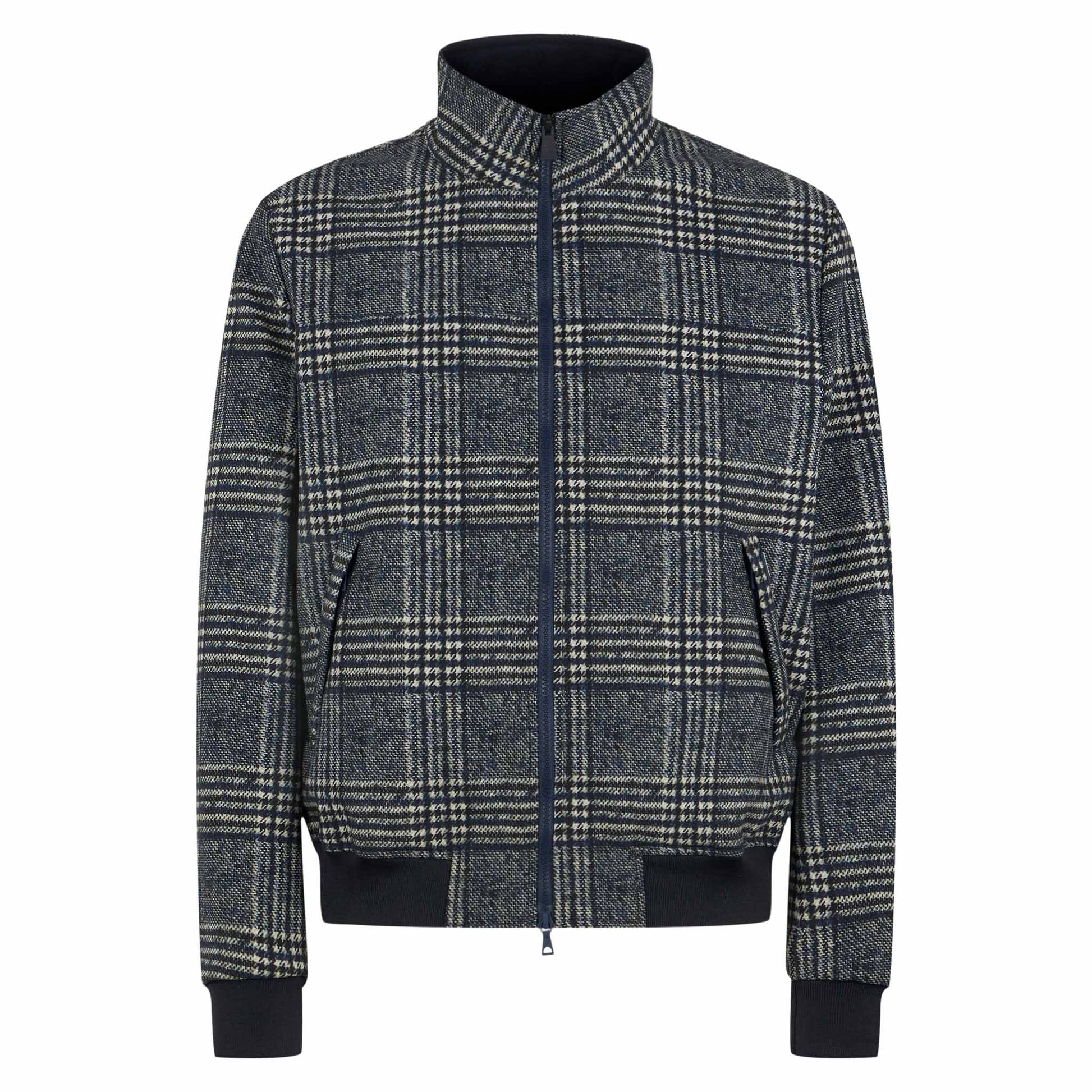 Man mid-weight Prince of Wales bomber jacket Traveler - MC2 Saint Barth