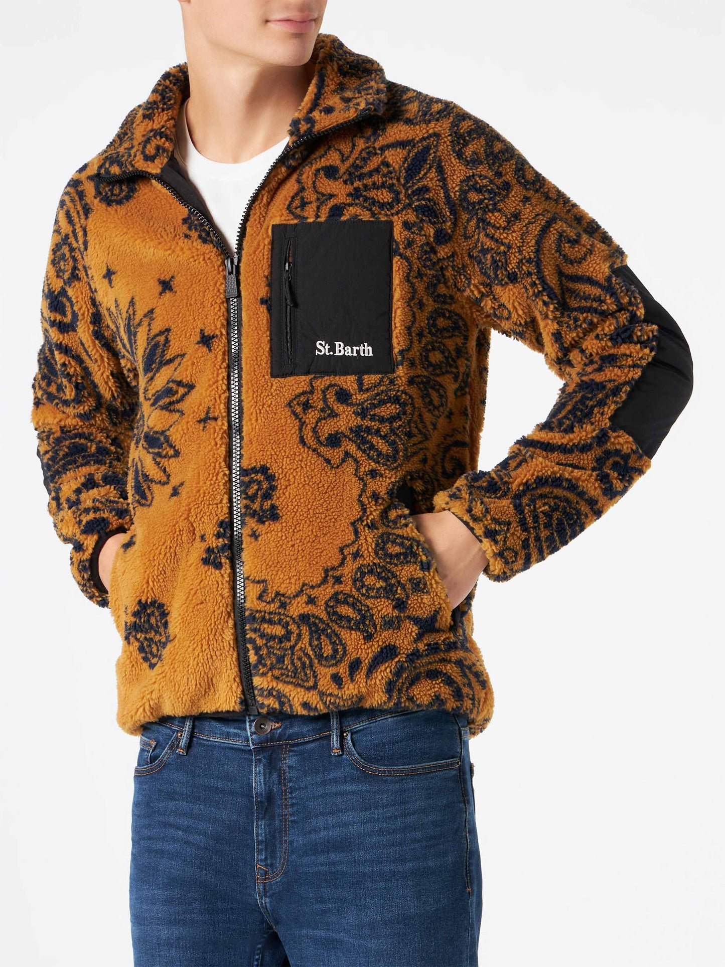 Man sherpa jacket with pattern - MC2 Saint Barth