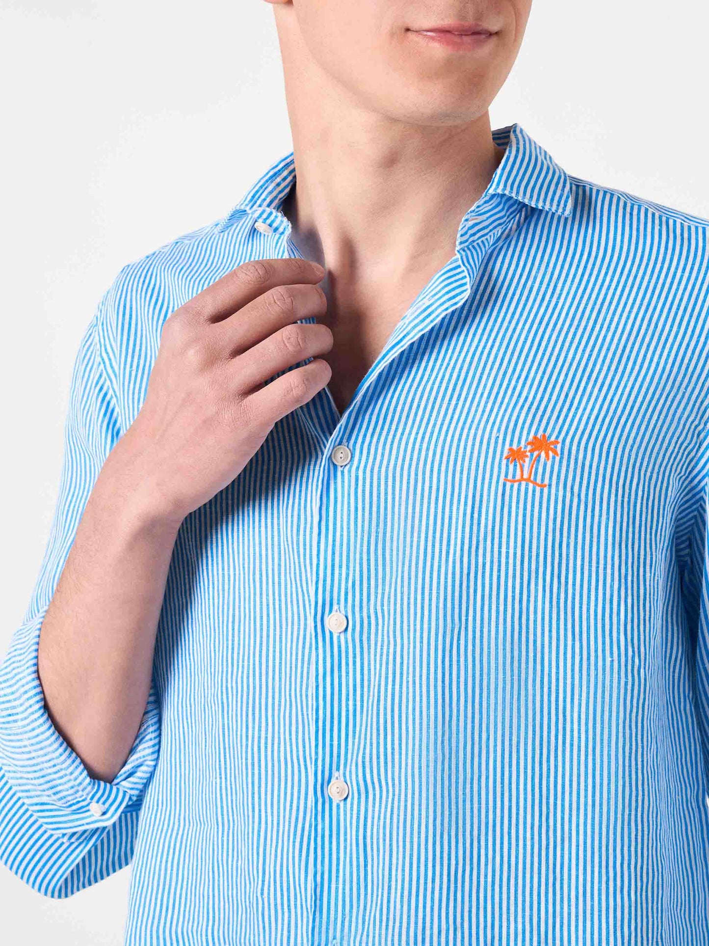 Man striped linen Pamplona shirt - MC2 Saint Barth