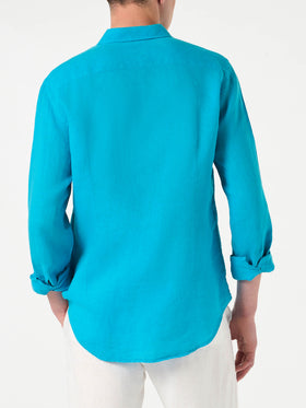 Man turquoise linen Pamplona shirt - MC2 Saint Barth