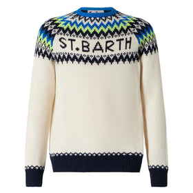 Man brushed sweater with icelandic jacquard - MC2 Saint Barth