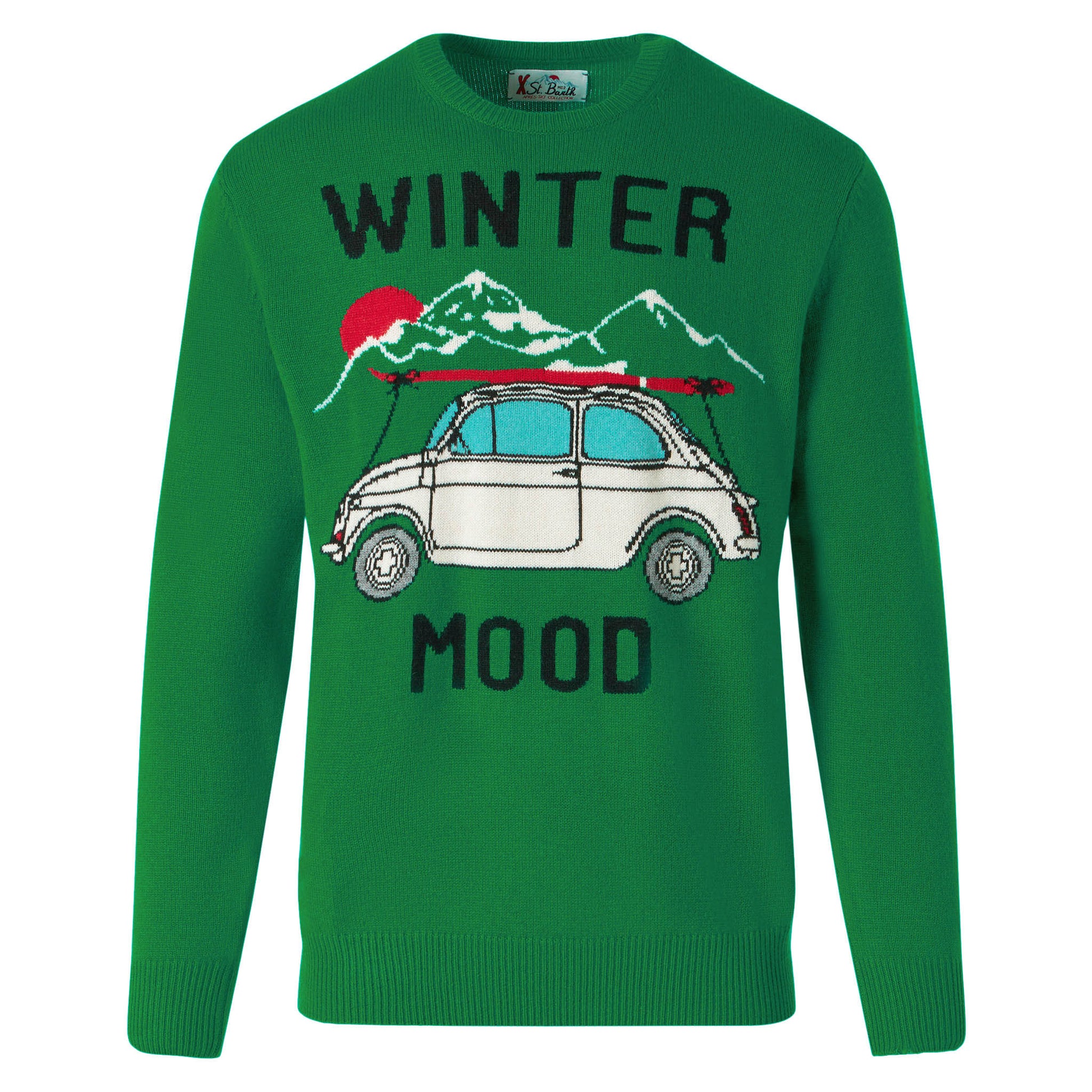 Man cashmere blend sweater with Fiat 500 jacquard | FIAT 500 SPECIAL EDITION - MC2 Saint Barth