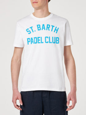 Man white cotton t-shirt with St. Barth Padel Club print - MC2 Saint Barth