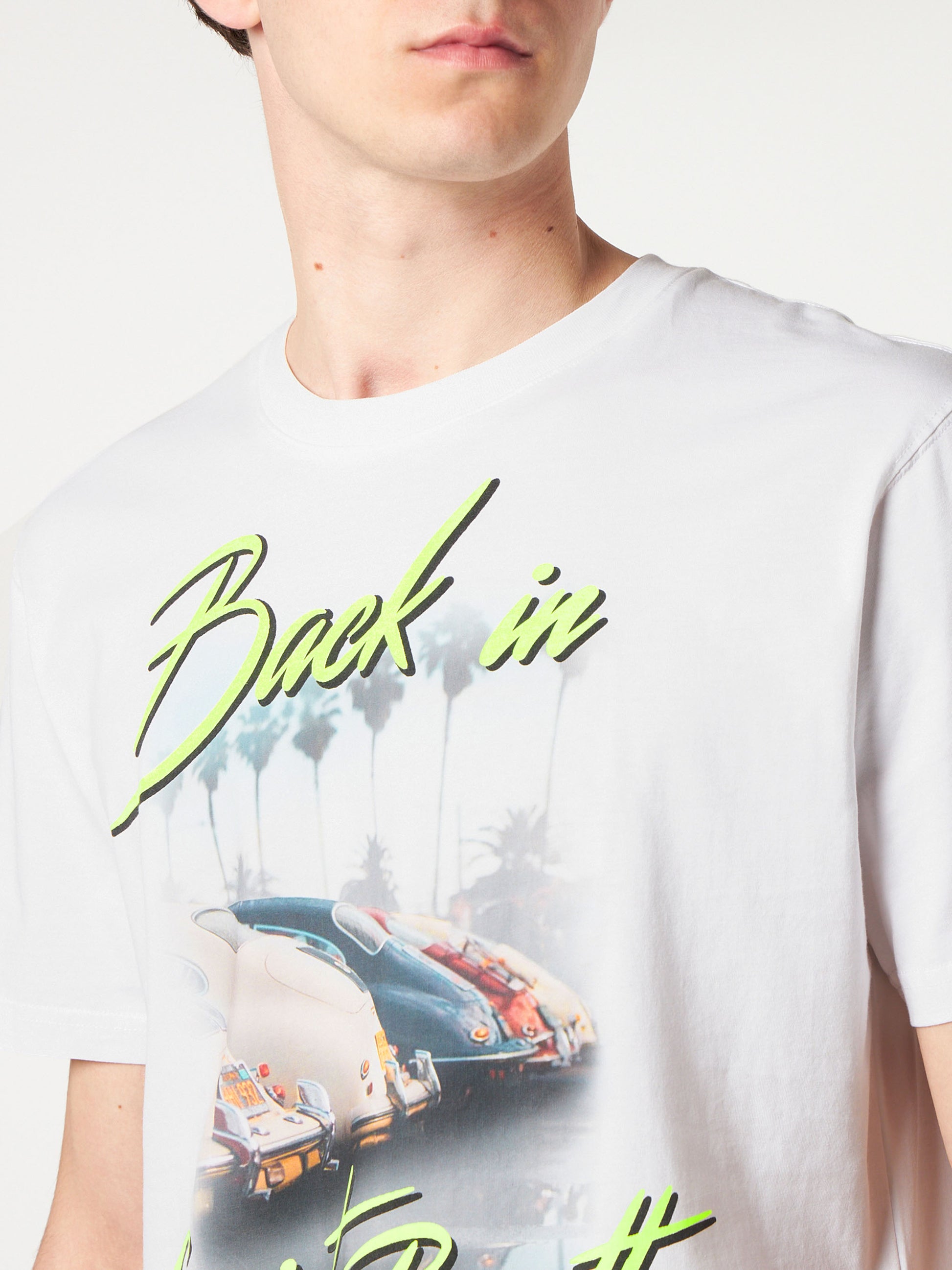 Man cotton t-shirt with Back in Saint Barth print - MC2 Saint Barth