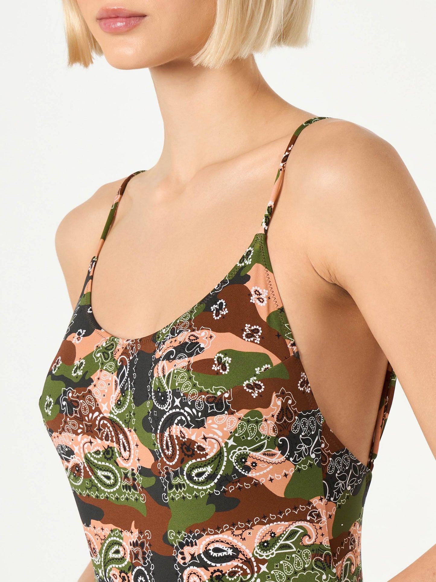 Mimetic bandanna print one piece swimsuit - MC2 Saint Barth