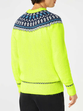 Man brushed sweater with icelandic jacquard - MC2 Saint Barth