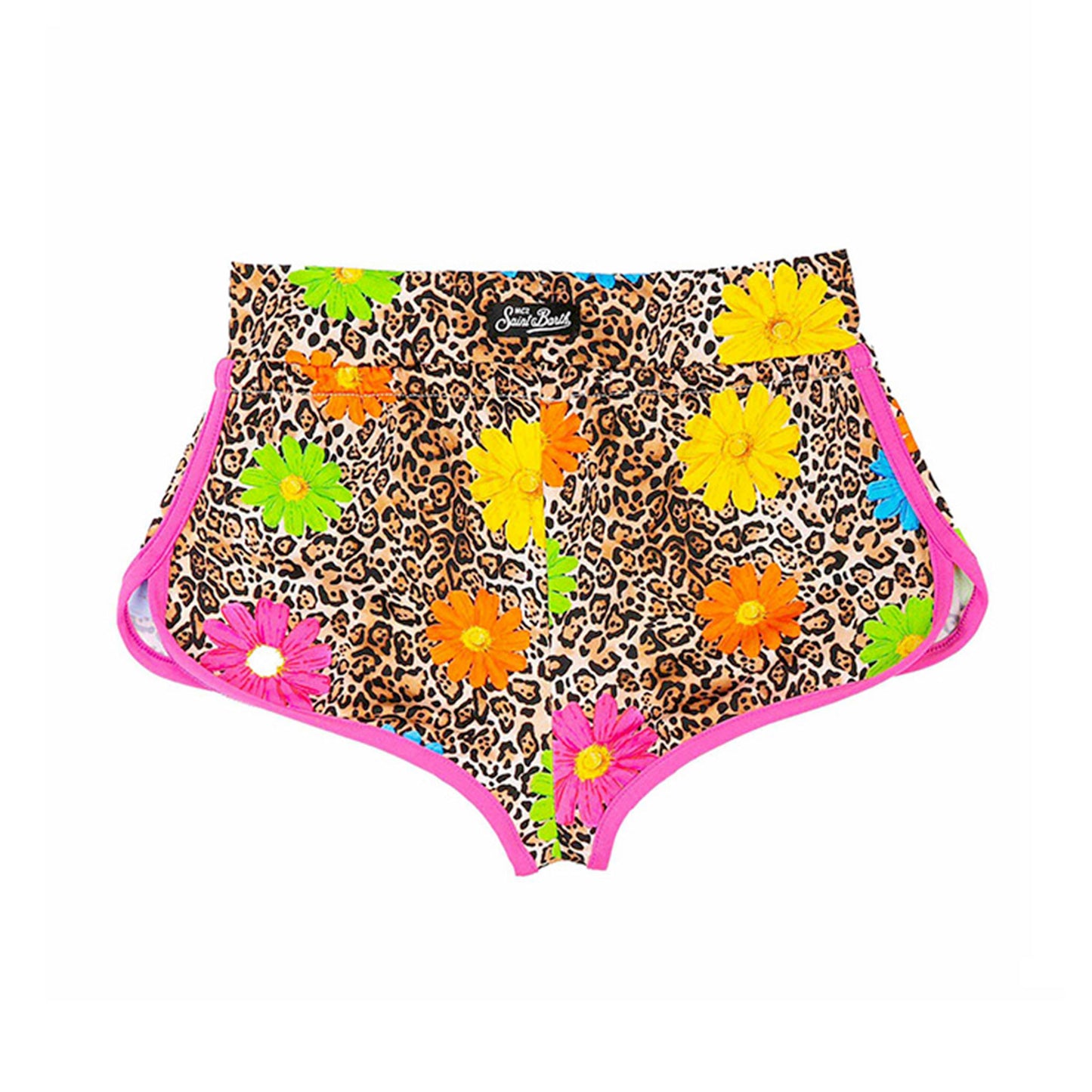 Girl beach shorts with daisy smile print - MC2 Saint Barth