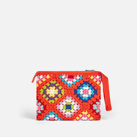 Parisienne orange crochet pouch bag with Saint Barth - MC2 Saint Barth