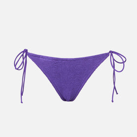 Woman purple crinkle swim briefs with side laces - MC2 Saint Barth