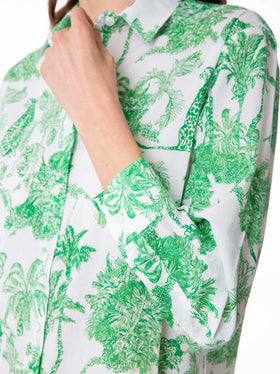Woman cotton shirt with toile de jouy print - MC2 Saint Barth