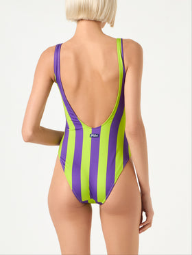 Woman lime and purple one piece swimsuit - MC2 Saint Barth
