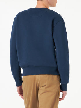 Herren-Sweatshirt aus Baumwolle mit Frottee-Patch von St. Barth