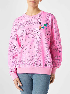 Woman sweatshirt Stardust with bandanna print - MC2 Saint Barth