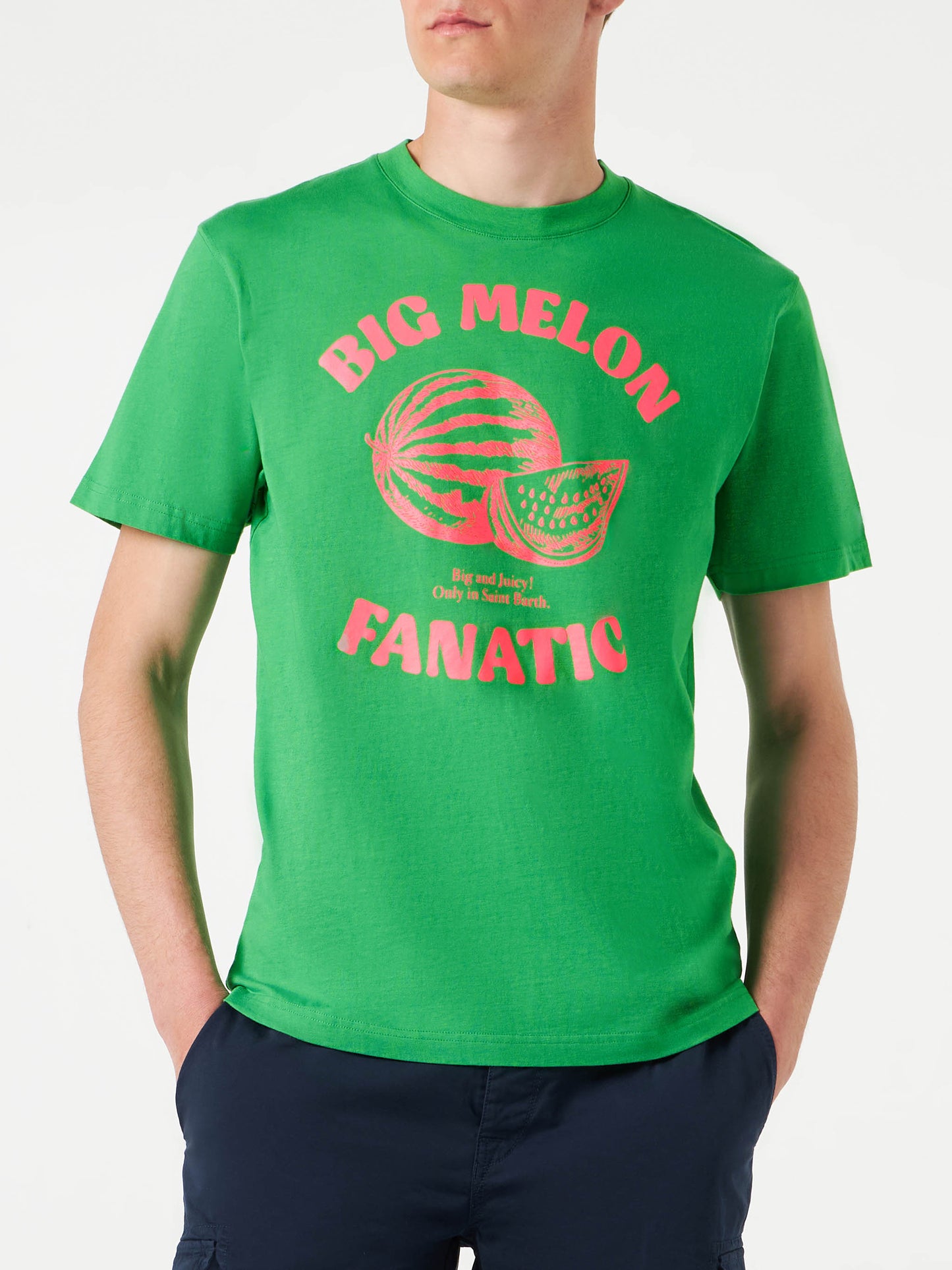 Man cotton t-shirt with Watermelon print - MC2 Saint Barth