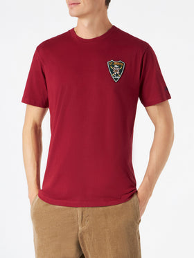 Man burgundy t-shirt with print - MC2 Saint Barth