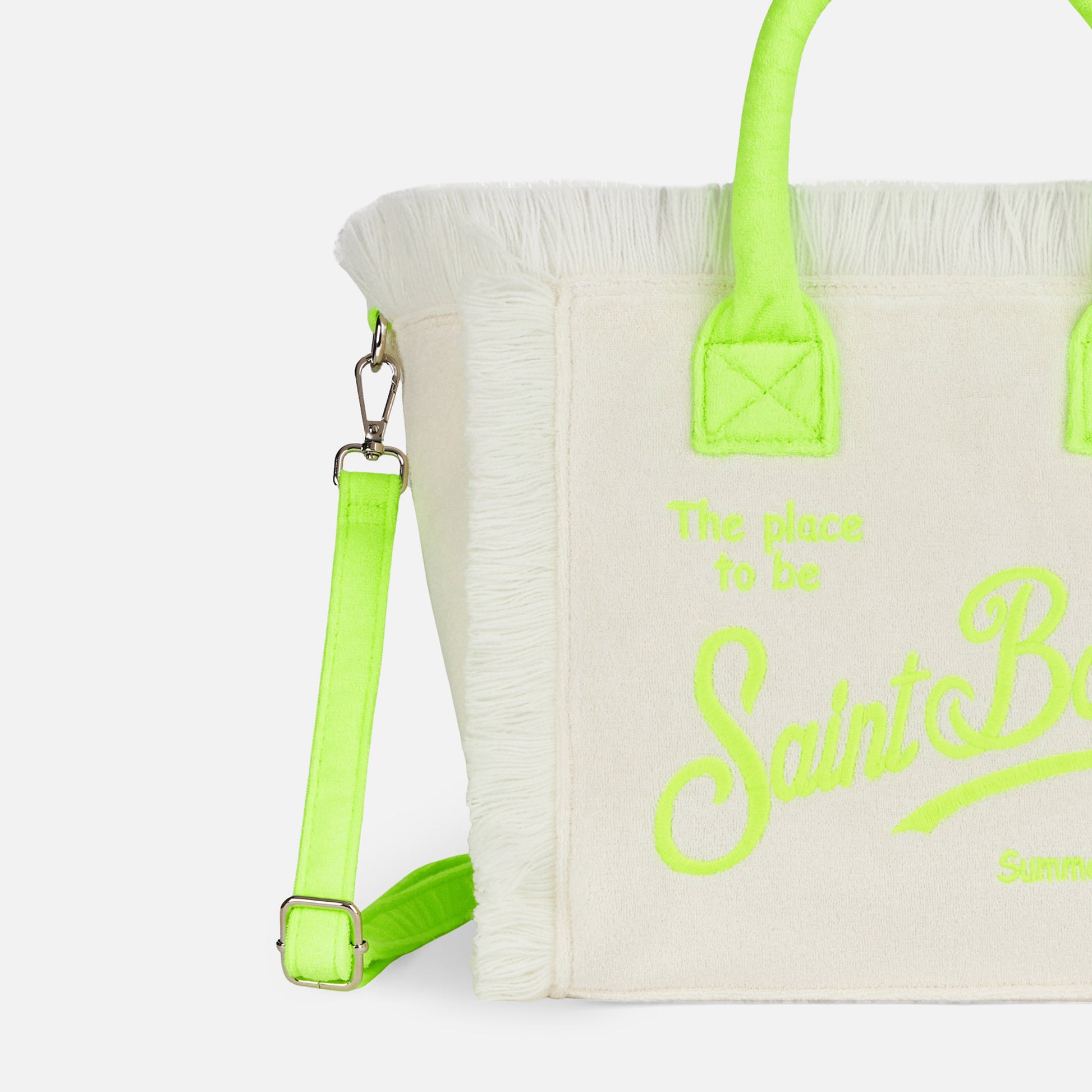 Colette white terry handbag with Saint Barth logo - MC2 Saint Barth