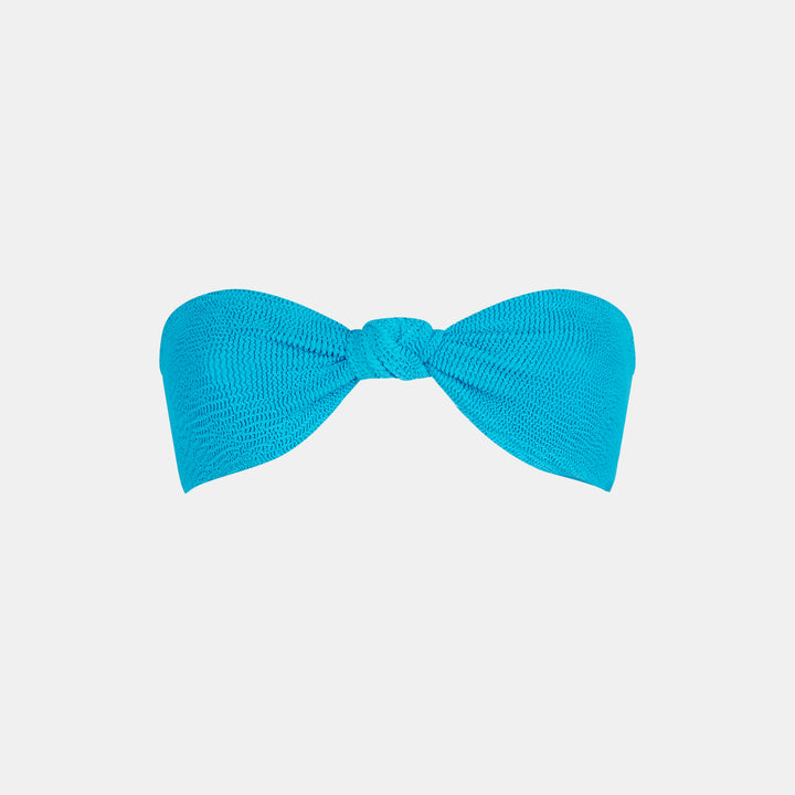 Woman dust blue crinkle bandeau top with knot - MC2 Saint Barth
