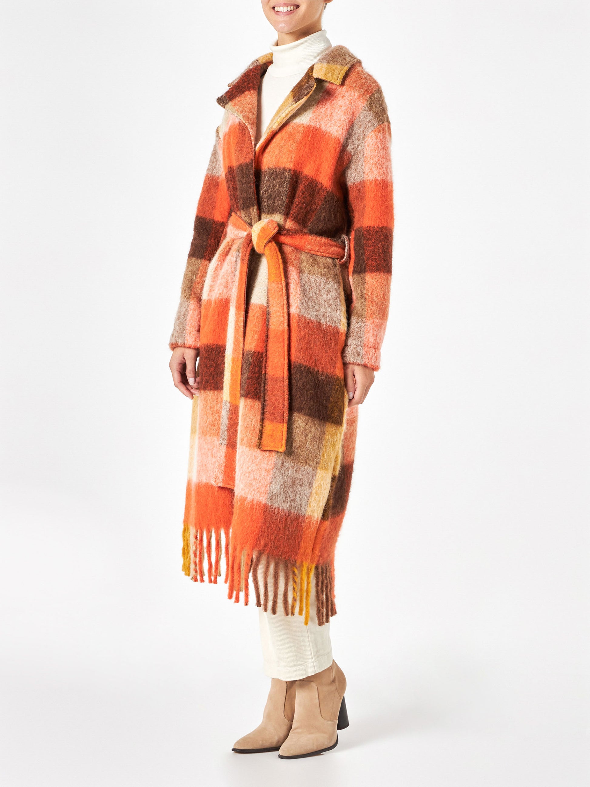 Woman long coat with fringes - MC2 Saint Barth