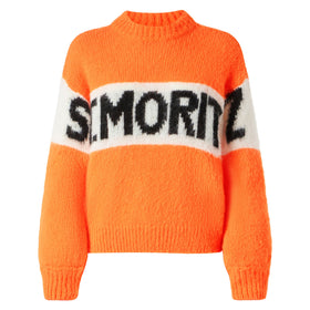 Pull Danya Soft orange fluo avec broderie St. Moritz 